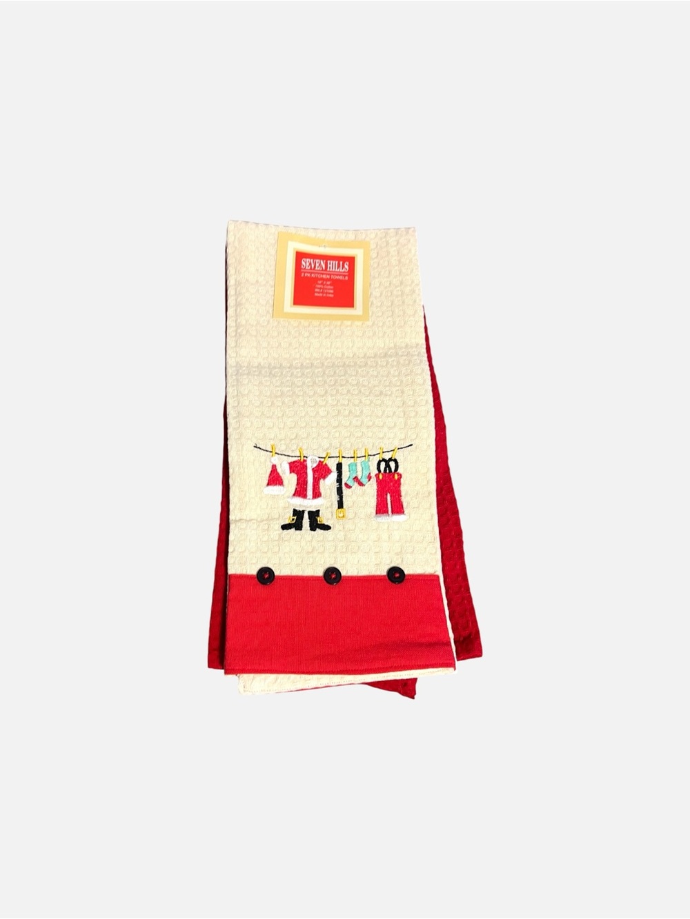 Seven Hills Santa’s Laundry Christmas Kitchen Towels – 2-Piece Set